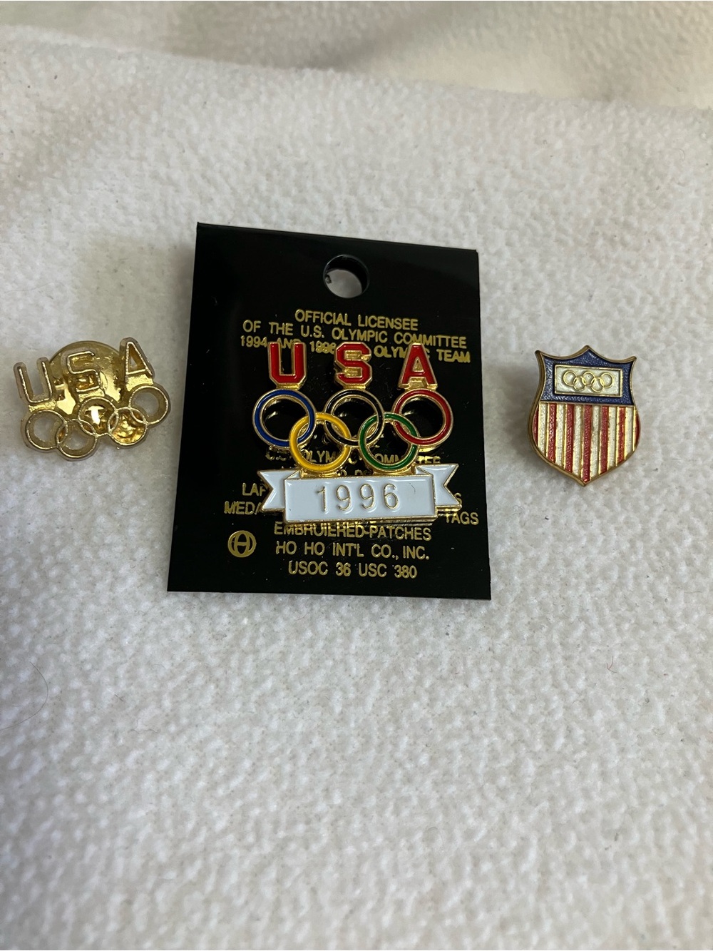 Vintage Olympics 1996 USA Olympic Rings and other Olympics Pin lot of 3